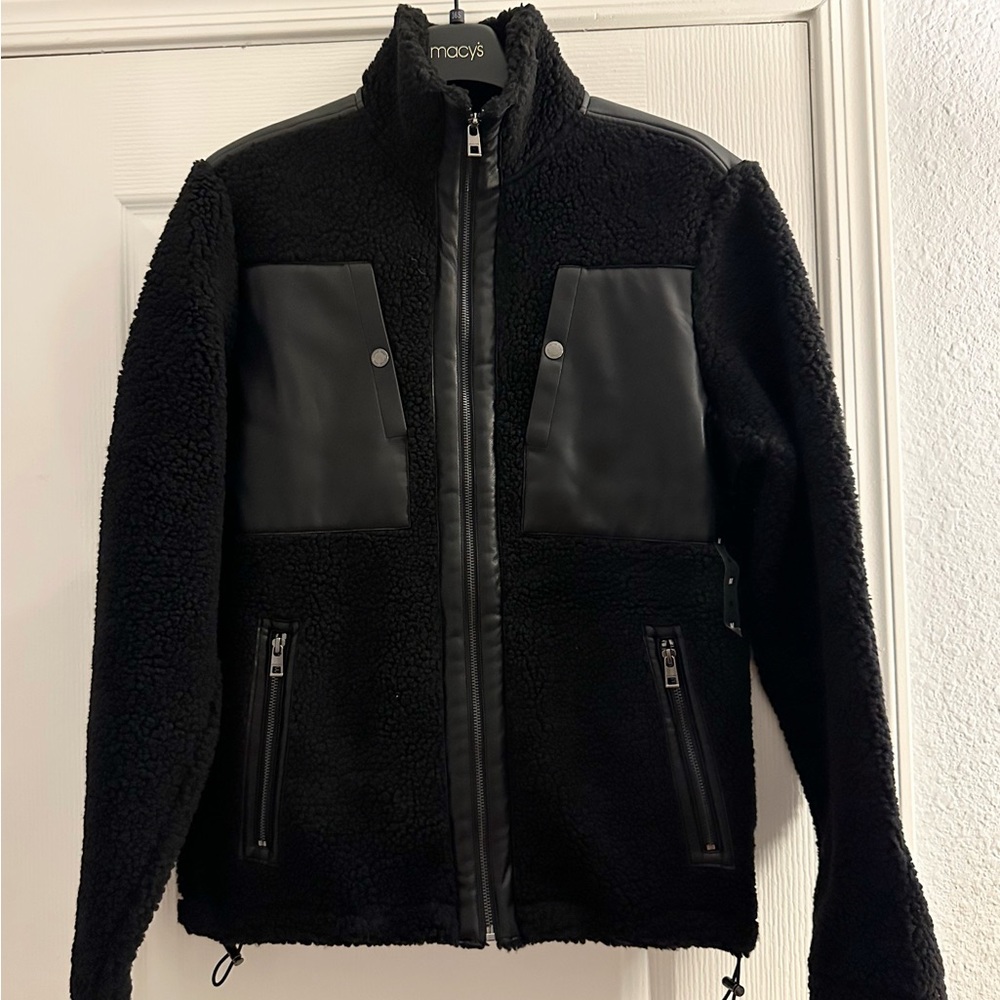 NWT MICHAEL KORS
Men's Sherpa-Fleece‎ Mixed-Media Jacket Black - Picture 10 of 16
